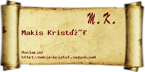 Makis Kristóf névjegykártya